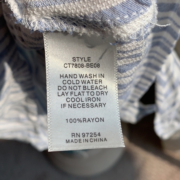 One Love Clothing Sleeveless Striped Top Blue and White Size Small - Picture 6 of 6